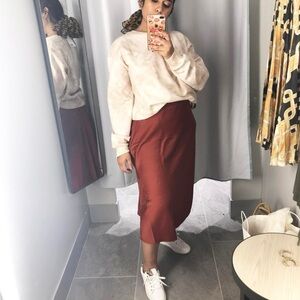 Rust midi skirt